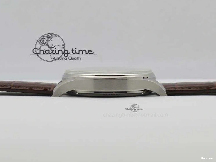 MIROTIME 0331 Sustainable Portuguese IW5444 SS White Dial RG Numbers On Brown Leather Strap A 7256
